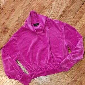 1. State Fuchsia Velvet Turtleneck